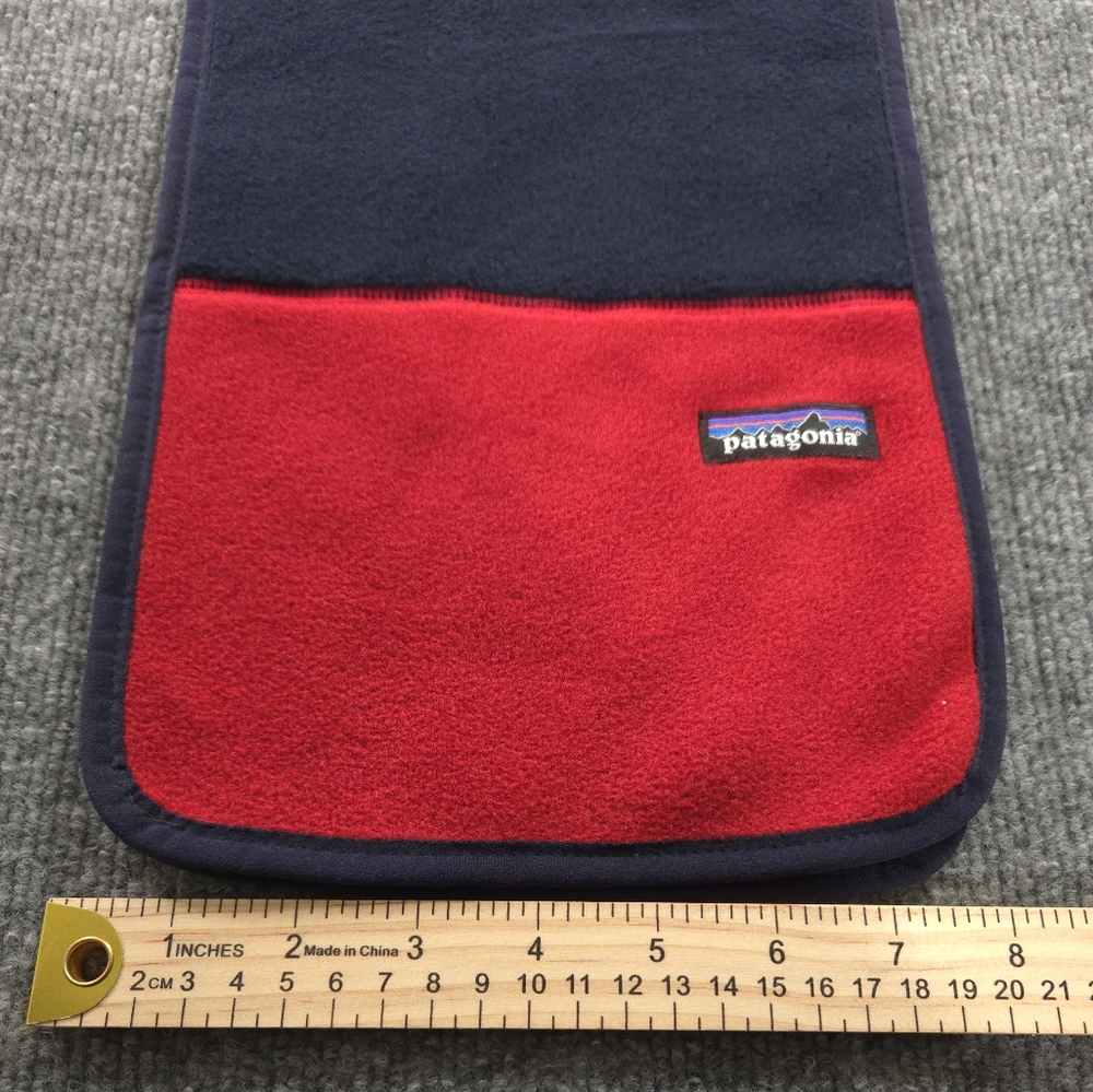 Patagonia Synchilla fleece Scarf Navy Blue And Red - Picture 2 of 8